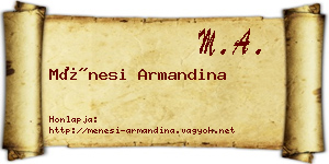 Ménesi Armandina névjegykártya